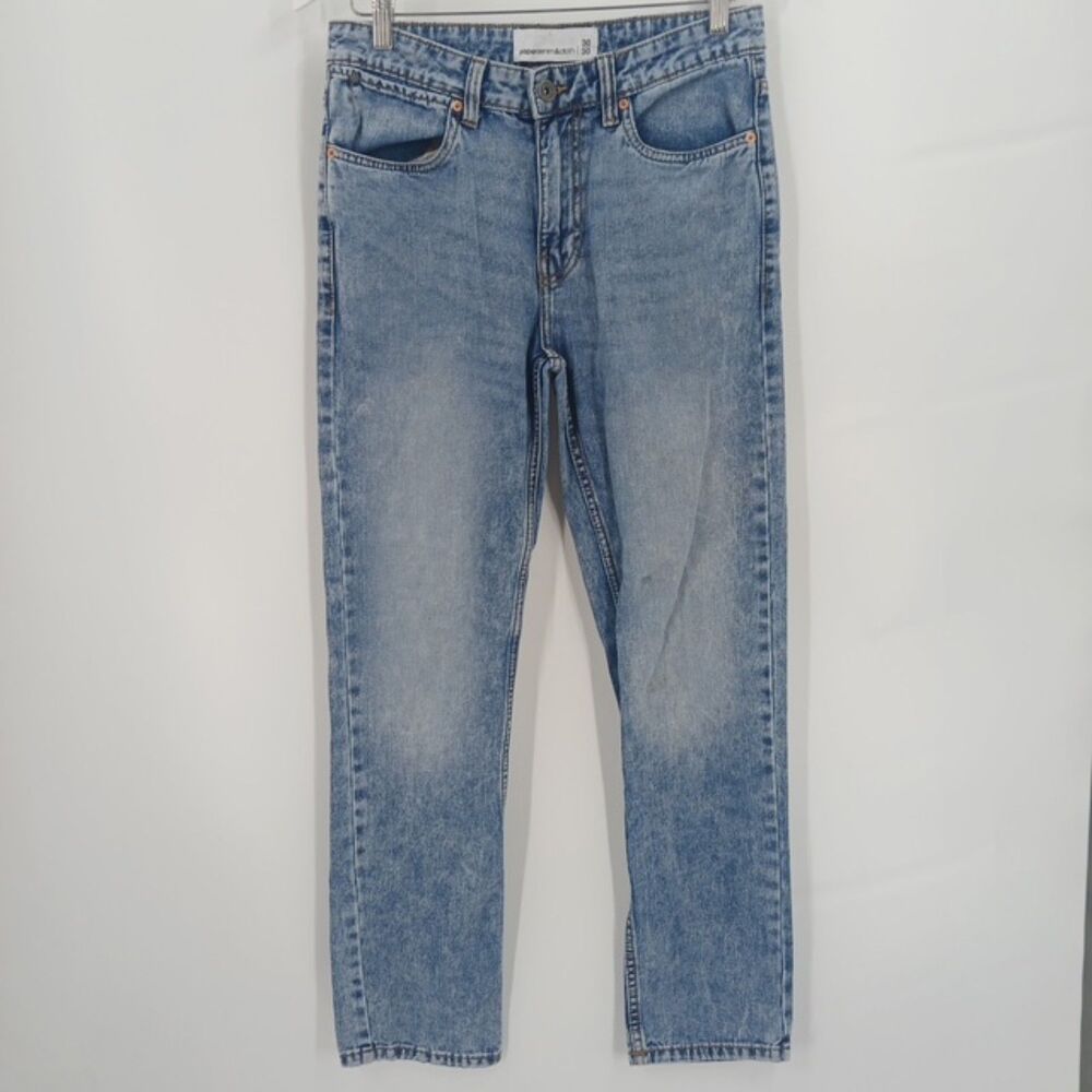 womens Paper Denim & Cloth Medium Wash Straight Leg Jeans Size 30